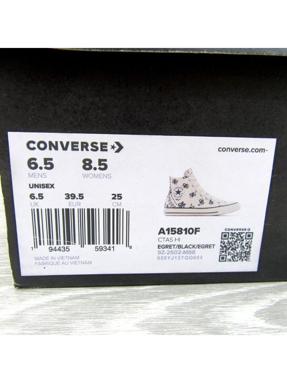 Converse Chuck Taylor All Star HI Paisley Sneakers Womens Size 8.5 NEW - Picture 13 of 16